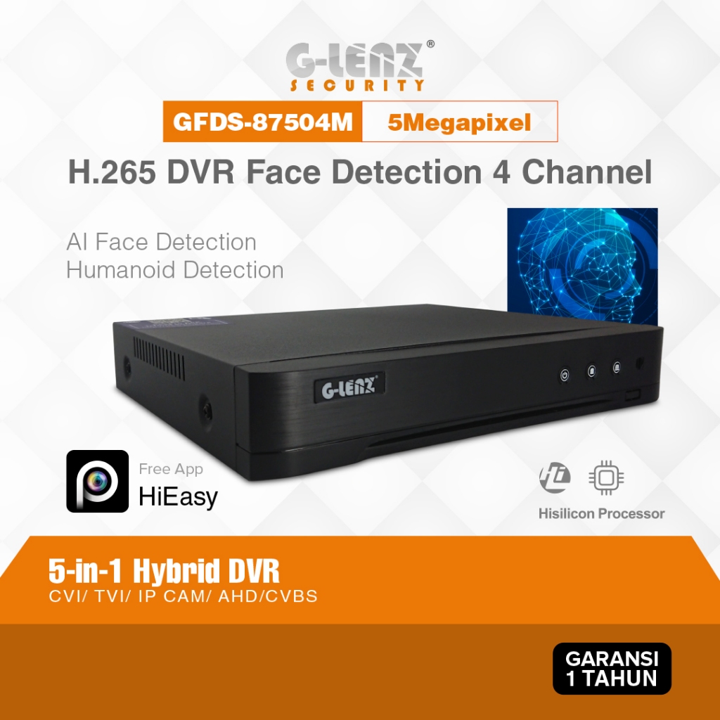 GLENZ DVR RECORDER 04CH 5MP - P6SLITE - GFDS 87504M