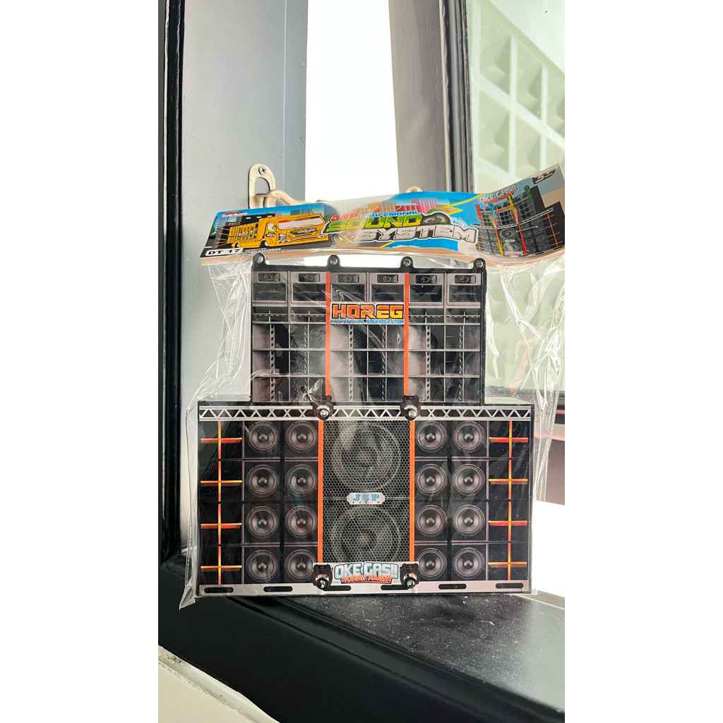 Miniatur speaker sound system Horeg lampu disko