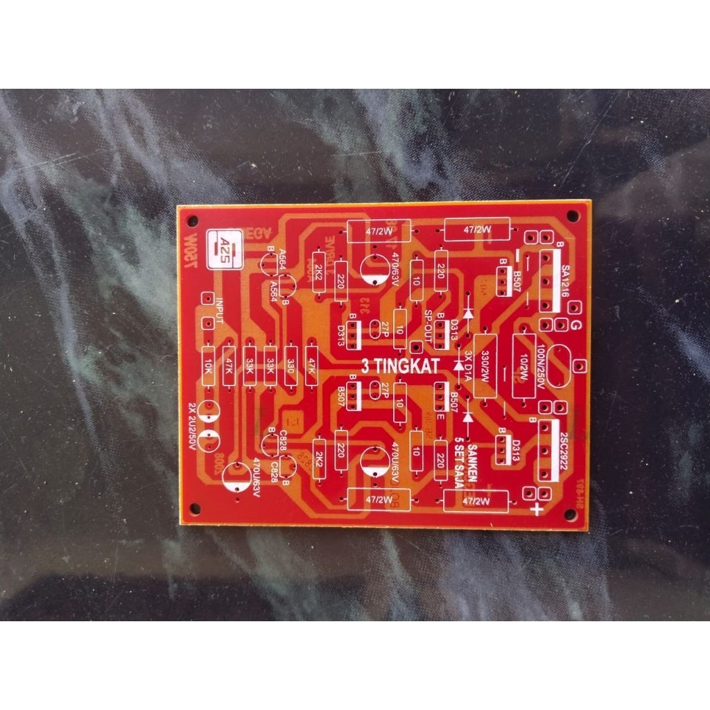 PCB Power Amplifier 1000W 3 Tingkat Simetris.