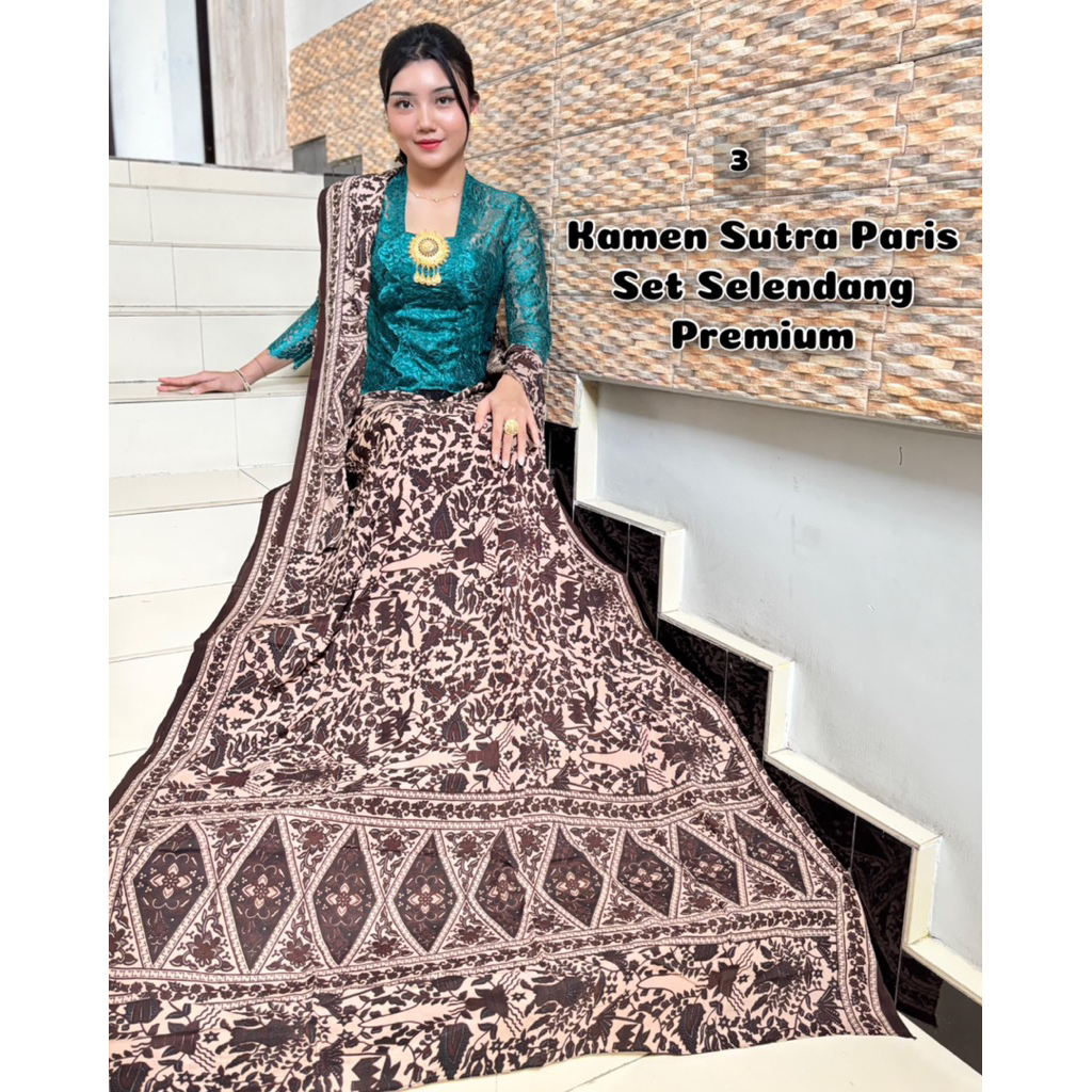 Kamen sutra paris set selendang/kamen sutra paris selendang