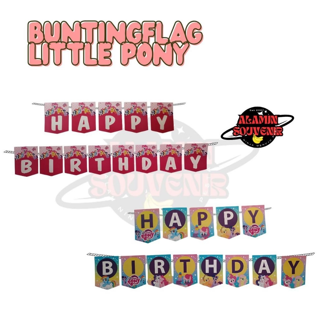 Bunting Flag Little Pony Banner Flag Ulang Tahun Anak Perempuan
