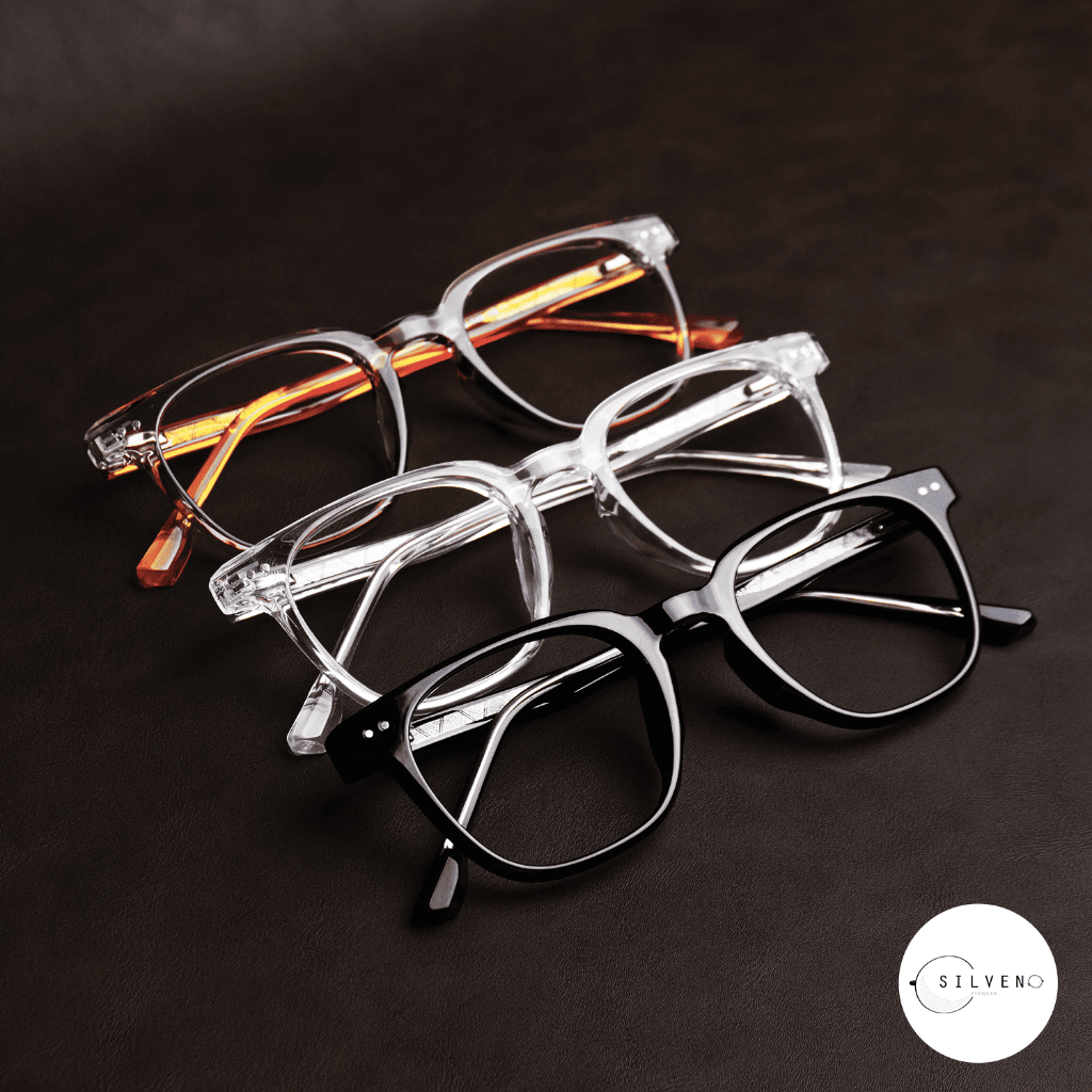 Silveno Eyewear - Kacamata Frame Bening Pria Wanita Frame Tebal Kotak Plastik Fashion Laki Laki Pere