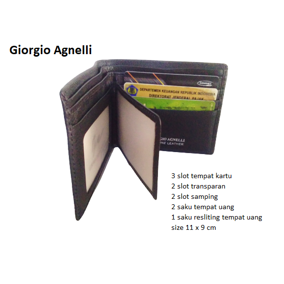 Dompet pria Giorgio Agnelli genuine leather - Branded (warna hitam)