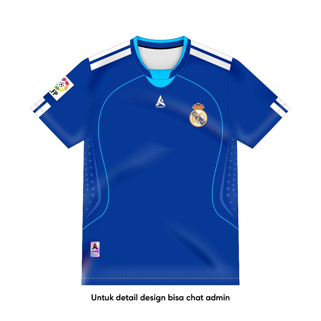 ATHLETIC SPORTWEAR - Jersey Vintage Bola Fantasy Real Madrid Away 2008-09 Fullprinting Casual - Atas