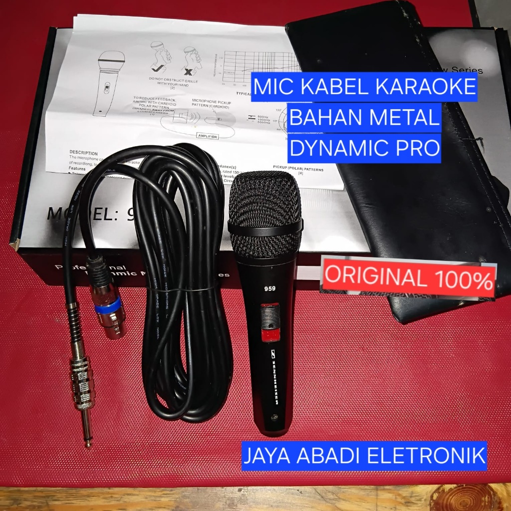 H47 SENNHEISER 959 PROFESIONAL DYNAMIC MIC NEW SERIES MIC KABEL METAL GRADE A SWITCH MOVING COIL UNI