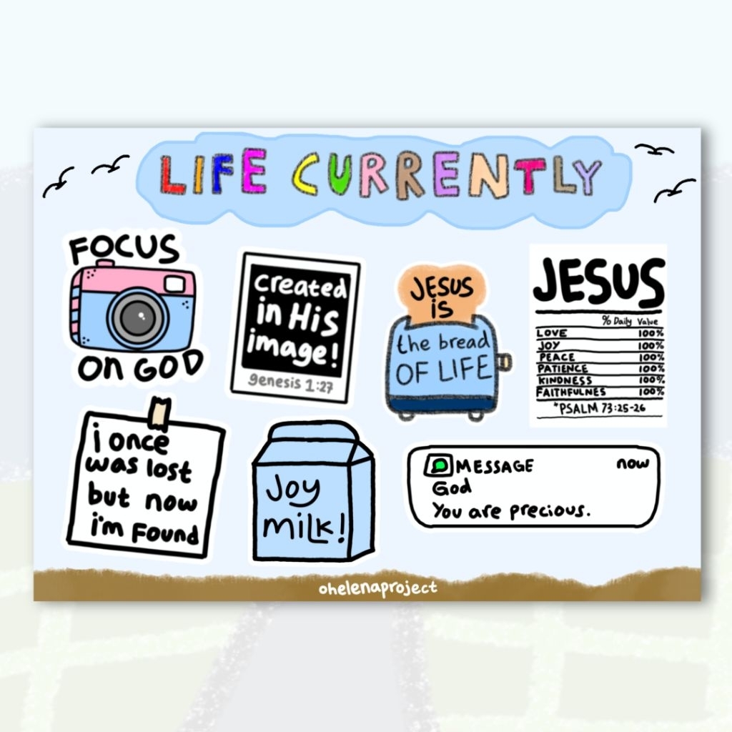 A6 STICKER SHEET GOD BLESS YOU GLITTER