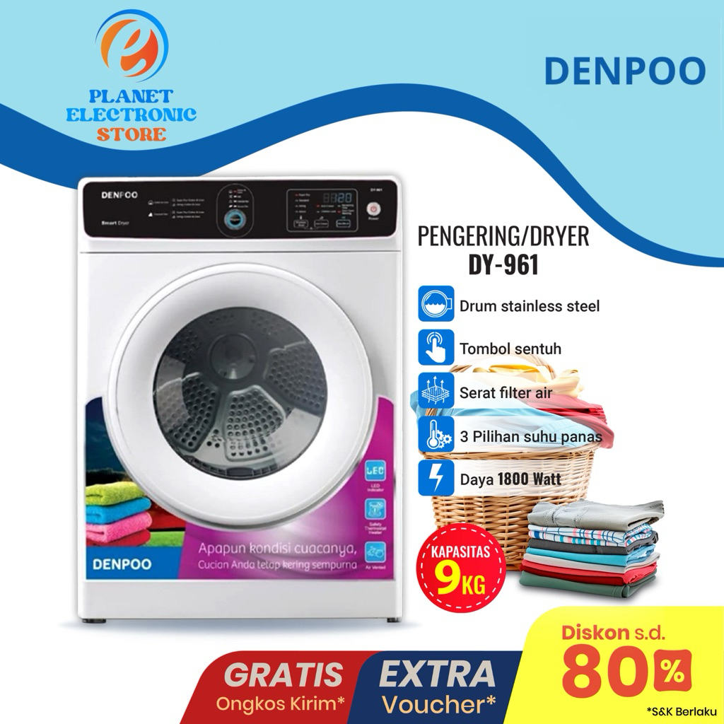 DENPOO Mesin Pengering Pakaian Laundry Mesin Dryer DY 961