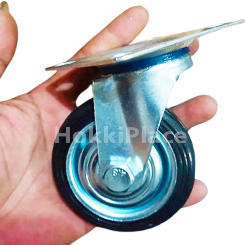 Roda troly karet 3 inch hidup non rem Roda Etalase Roda Karet 3" Hidup  Rem Roda troli mati 3 inch