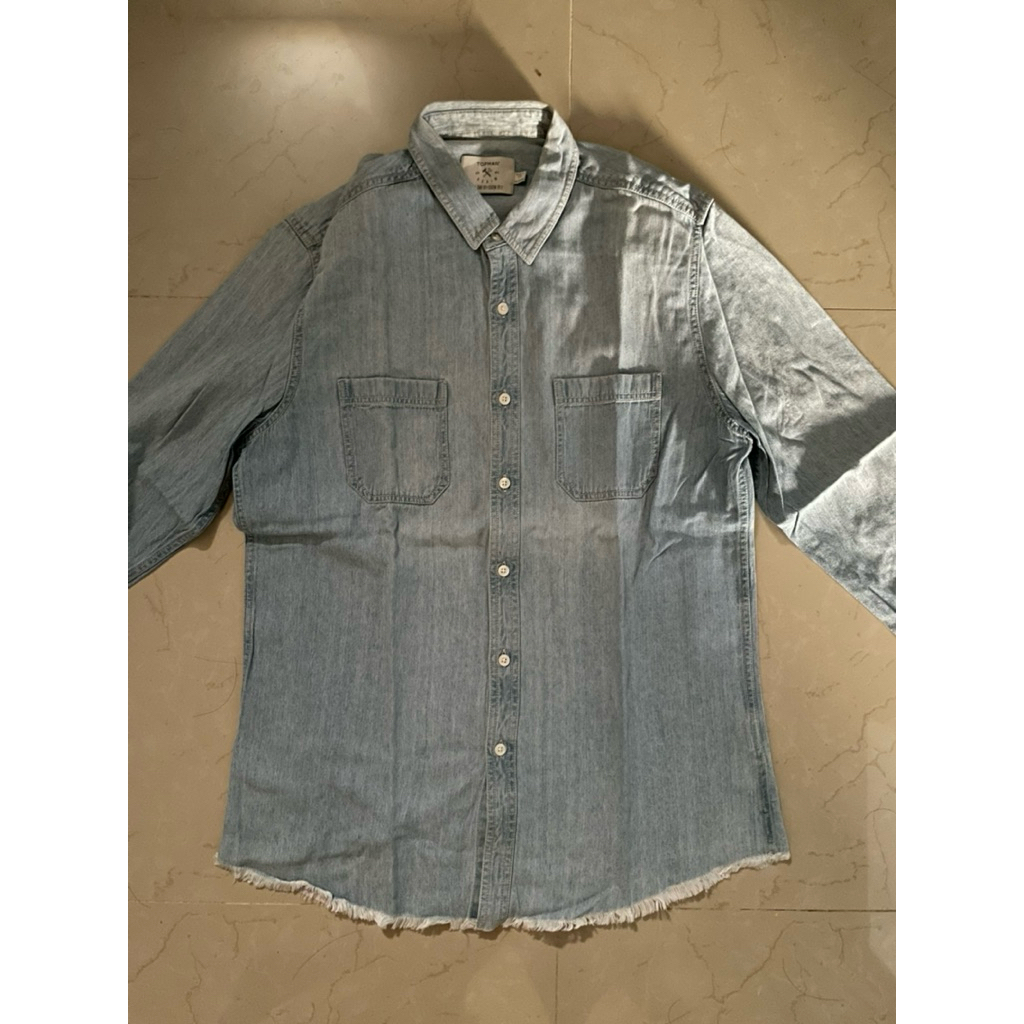 Kemeja denim topman pria size L