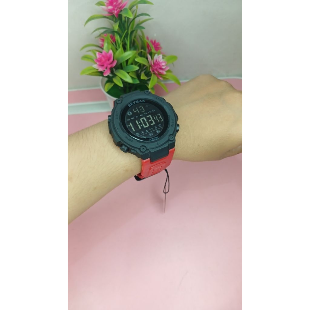 Jam Tangan Skymax Digital Sport Pria Original Merah