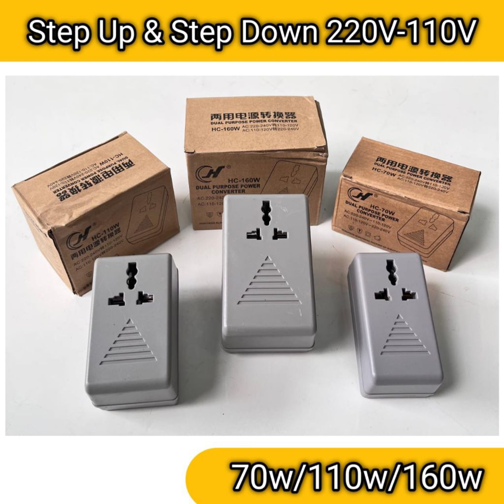 Converter Traveling 2 in 1 Step Up /Down 110V to 220V or 220V to 110V Converter Perubah Voltase 220V