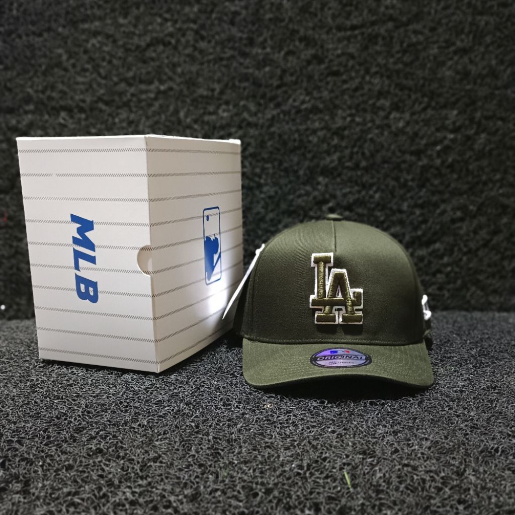 Los Angeles LA Hijau army list Putih Topi premium Tag MLB Unisex Baseball Quality