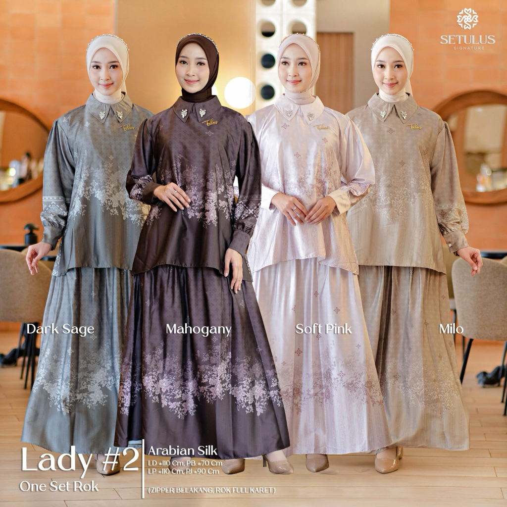 [Vican] Terbaru Lady • Kema • Sasima Set Rok Oneset Setelan Tunik Celana Rok BAHAN SILK MIX AIRFLOW 