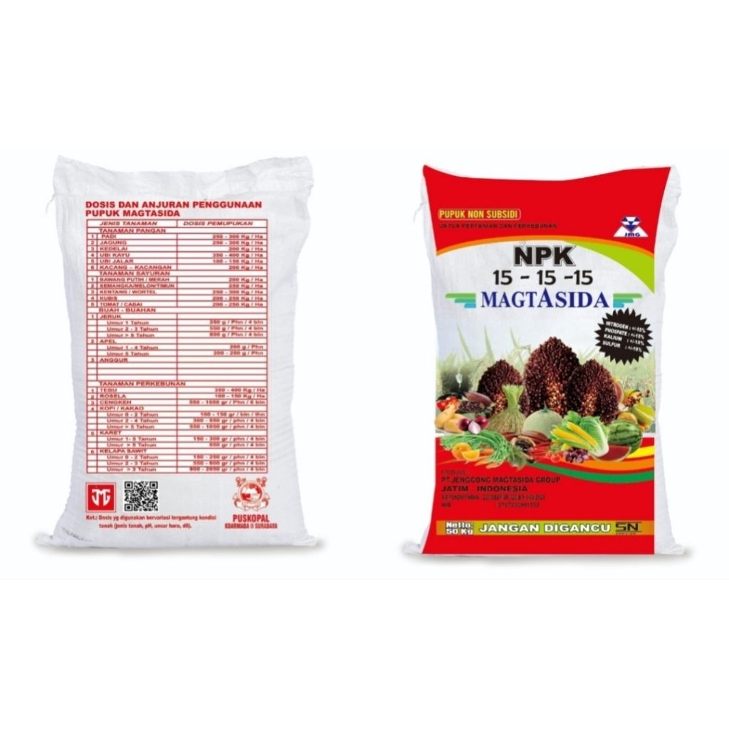 Pupuk Non Subsidi Npk Phoska Jenggong Magtasida Premium kemasan 50 kg merah
