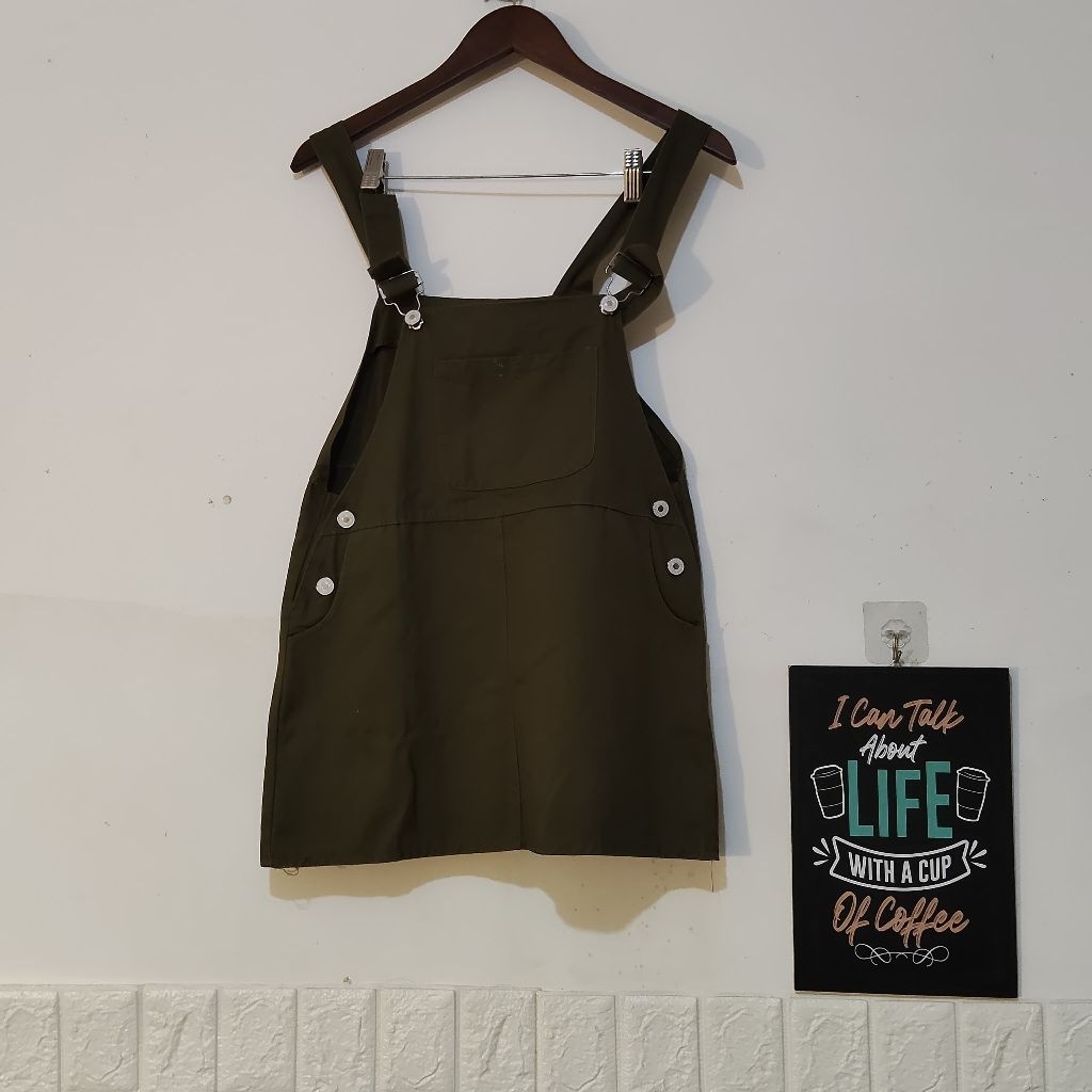 Preloved OliveGreen Overall Dress