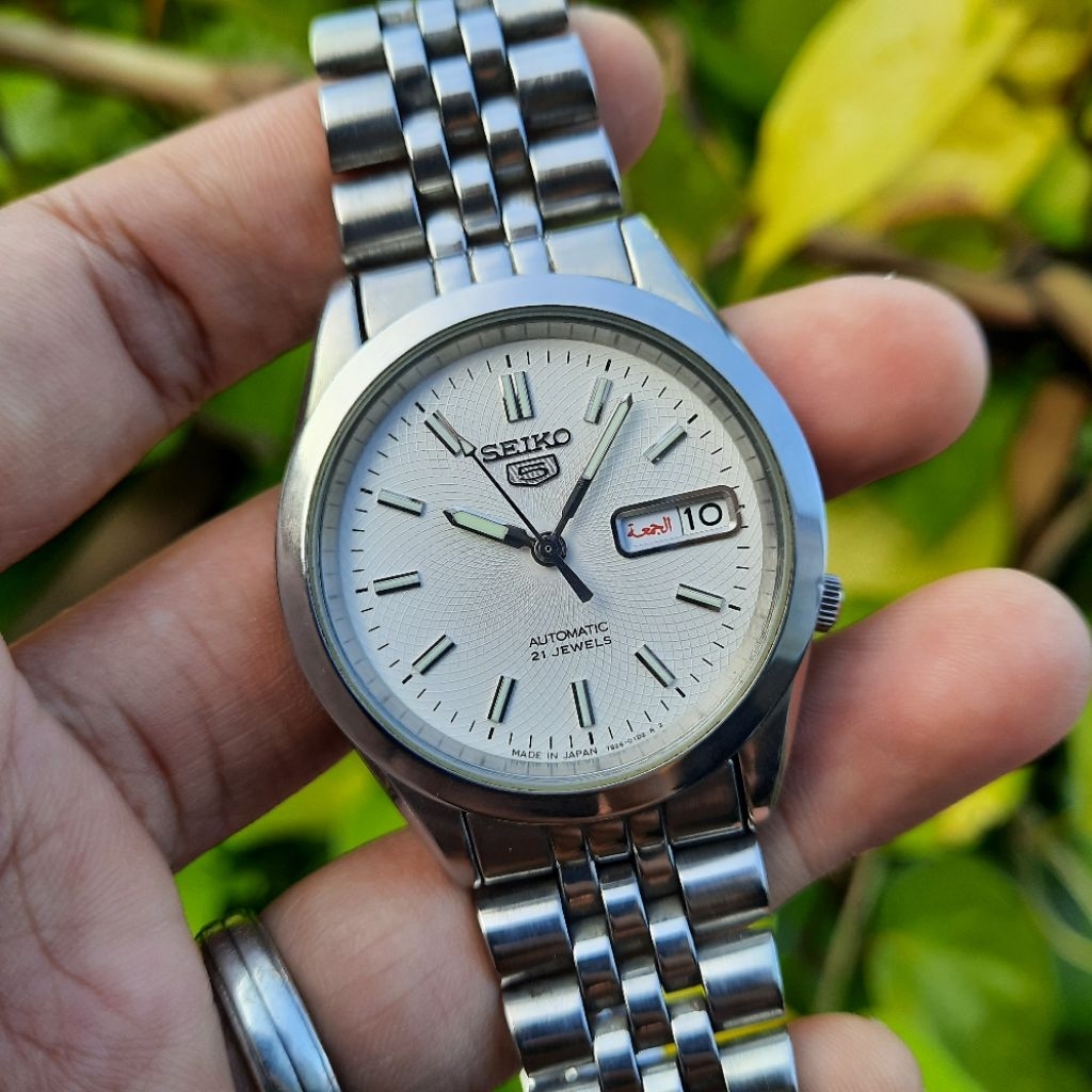 RARE  JDM Seiko 5 Automatic 7s26-00X0 Whirlpool Dial White not SKZ023 SKZ035 SKZ037