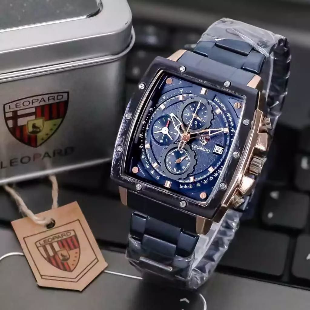 jam tangan leopard 8829 stainless steel original
