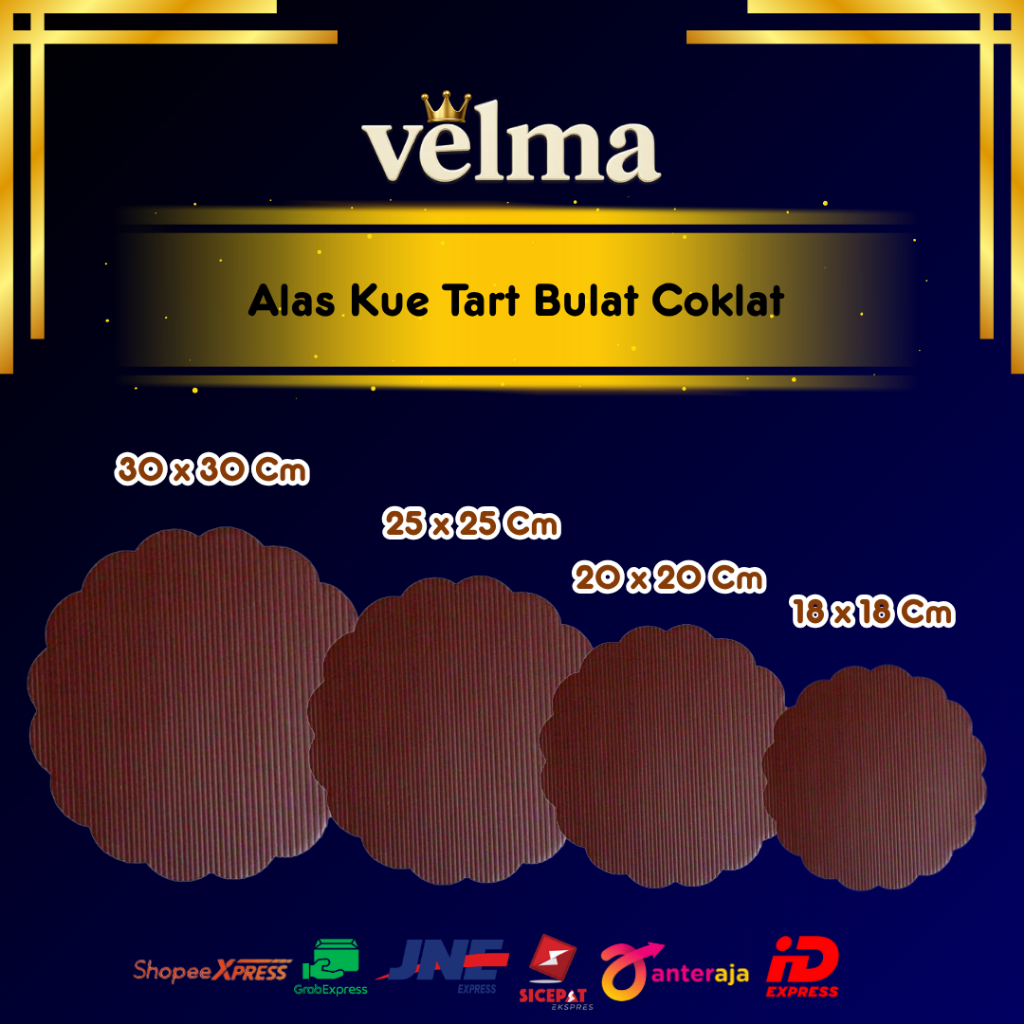 Alas Kue Tart Bulat Coklat
