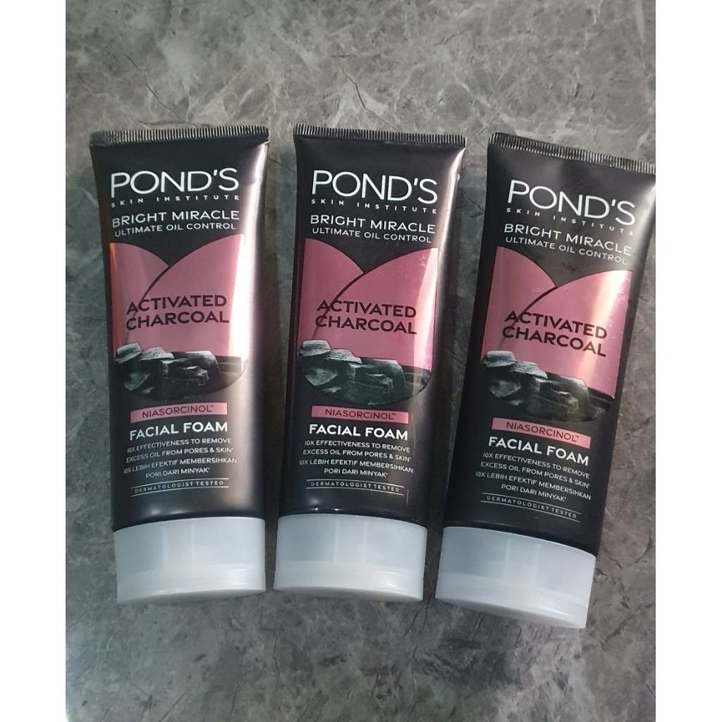 sabun wajah ponds oil control facial foam 100ml sabun arang charcoal