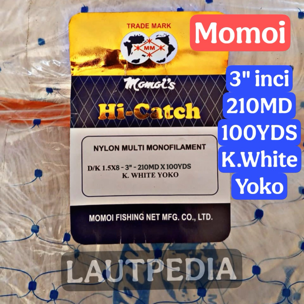 Jaring ikan Momoi 3 inci Ply8 210x100 Yoko - KING WHITE