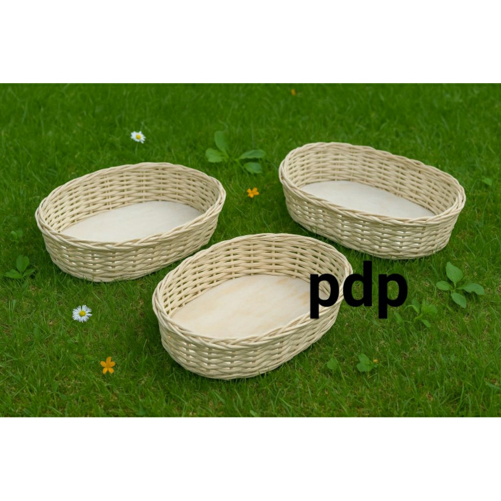 keranjang rotan oval