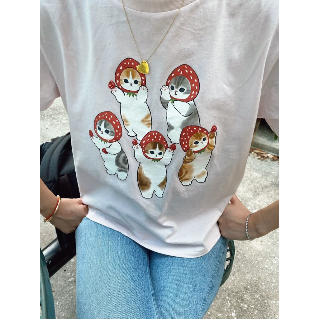 kaos kucing cat t-shirt mofusand uniqlo tshirt