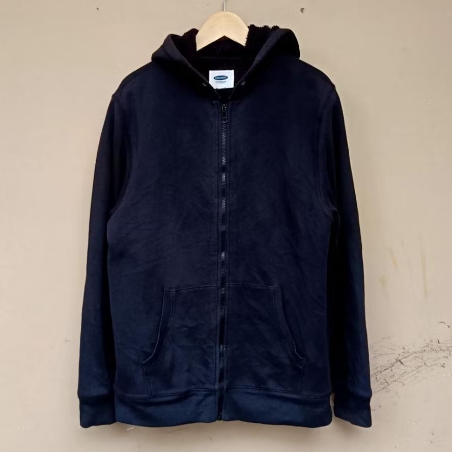 Hoodie zipper old navy sherpa black