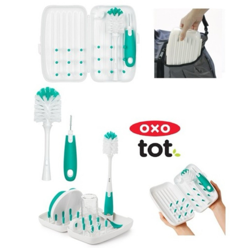 oxo tot / oxotot on-the-go drying rack with bottle brush preloved