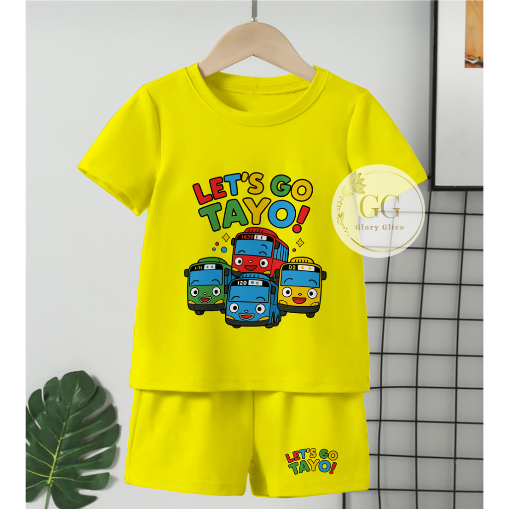 GG Setelan Anak Cowok Cewek Spesial kartun Lets Go Tayo