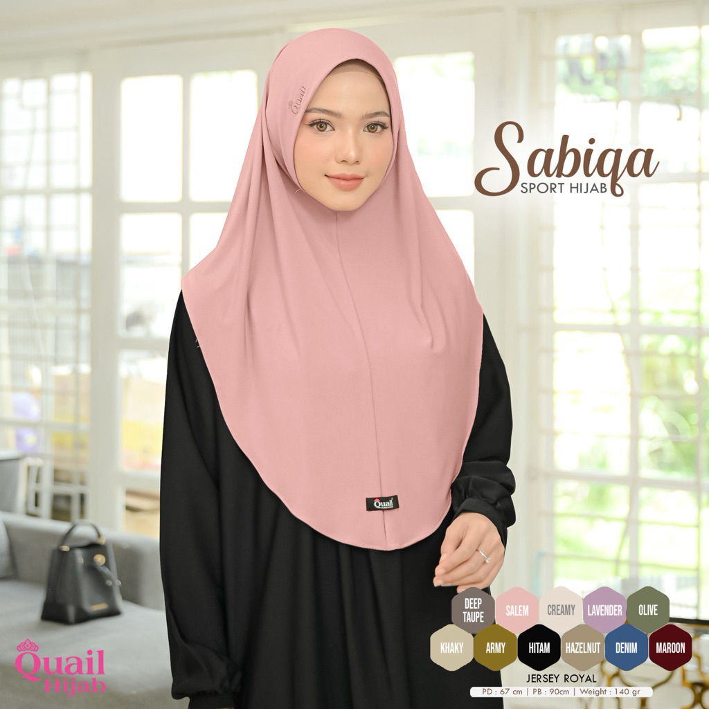 Quail Hijab - SABIQA SPORT HIJAB ORI QUAIL JERSEY PREMIUM