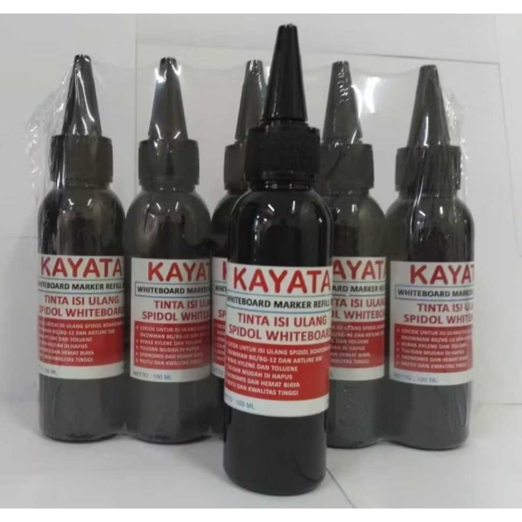 Tinta Spidol Whiteboard Kayata 100ml 1 Pack (5 Pcs) / Tinta Isi Ulang dan Refill Spidol Whiteboard P