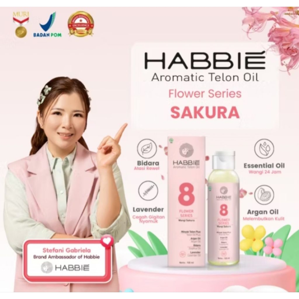 Habbie Minyak telon aromatic Sakura  No 8 | 100Ml