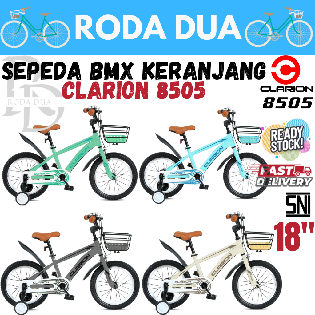 SEPEDA BMX ANAK KERANJANG CLARION 8505 2.40 UKURAN 18" - SEPEDA BMX ANAK LAKI - LAKI / PEREMPUAN