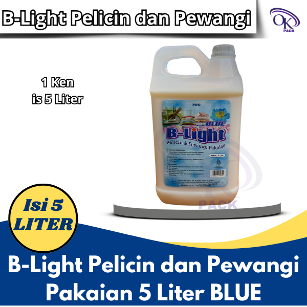 B-Light Pelicin dan Pewangi Pakaian 5 Liter BLUE, Conditioner Pakaian, Pelicin Pakaian, Laundry Peli