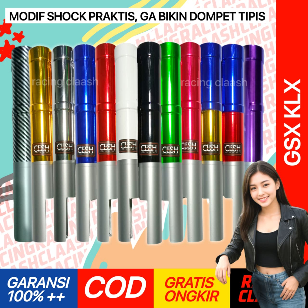 Racing Claash Cover Shock Depan Gsx Klx Cover Shok Skok Sok GSX KLX 150 R S Tele New Old 9