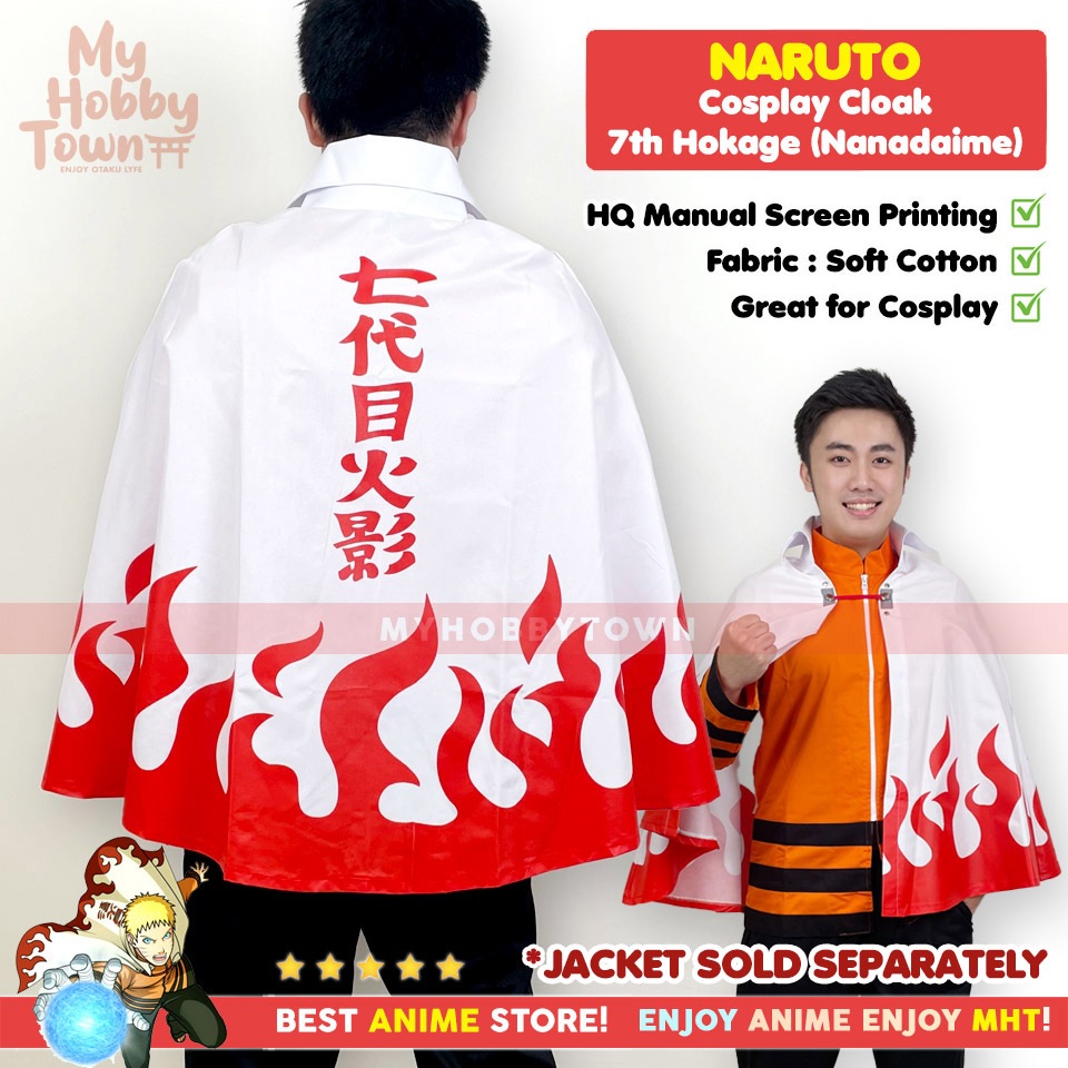 Jubah Cosplay Anime Naruto Hokage Ketujuh Nanadaime Uzumaki Naruto Hokage 7 Cloak Coat