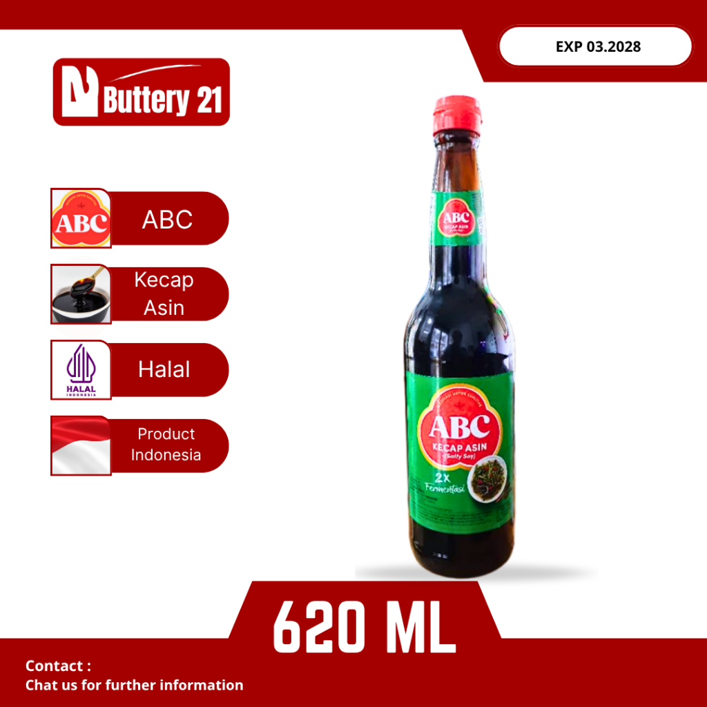 ABC KECAP ASIN 620 ML/KECAP ASIN ABC/ABC SALTY SOY/KECAP ASIN BOTOL
