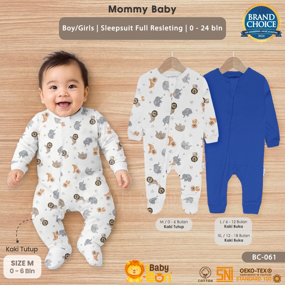 BABY LEON Sleepsuit Bayi Jumpsuit Bayi Lengan Panjang Jumper Bayi Newborn Baby Sleepsuit BC-061
