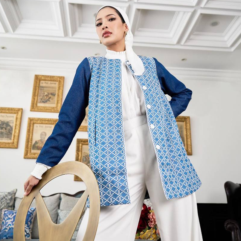 IVAN GUNAWAN PRIVE Sightly Outer Denim Navy Blue by IVAN GUNAWAN ORIGINAL Jacket Blouse Atasan Kemej