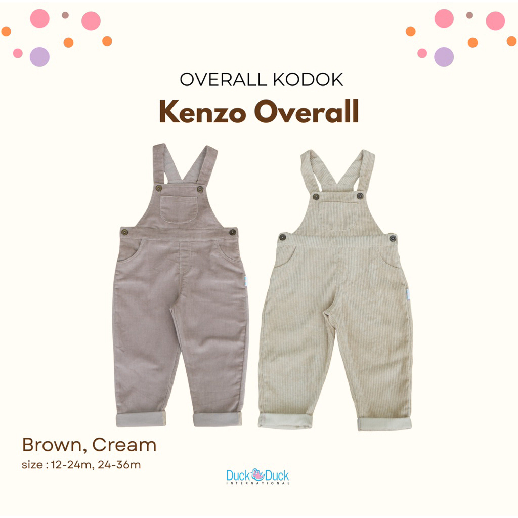 DUCK DUCK Overall Curduroy Baby Boy Usia 12-36 Bulan - Kenzo Overall