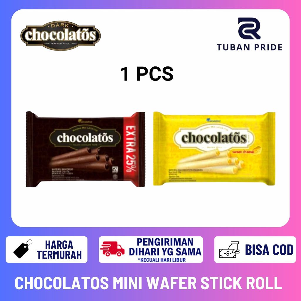 [TP] Chocolatos mini wafer stick roll 27 gram dark chocolate keju eceran 2000 snack makanan ringan m