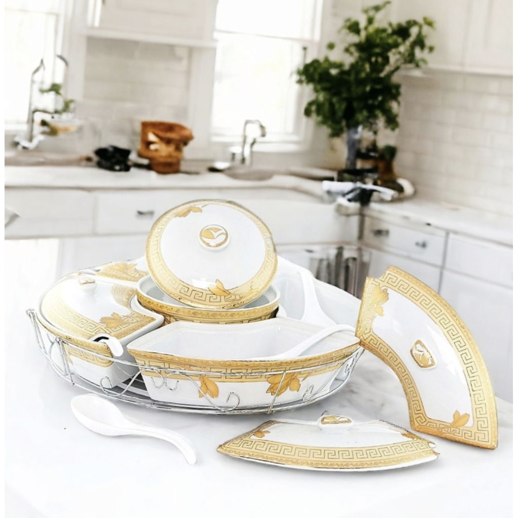 Prasmanan VICENZA B472 LILY, Wadah saji Vicenza, tempat penyimpanan makanan dengan 5 mangkok saji, 1