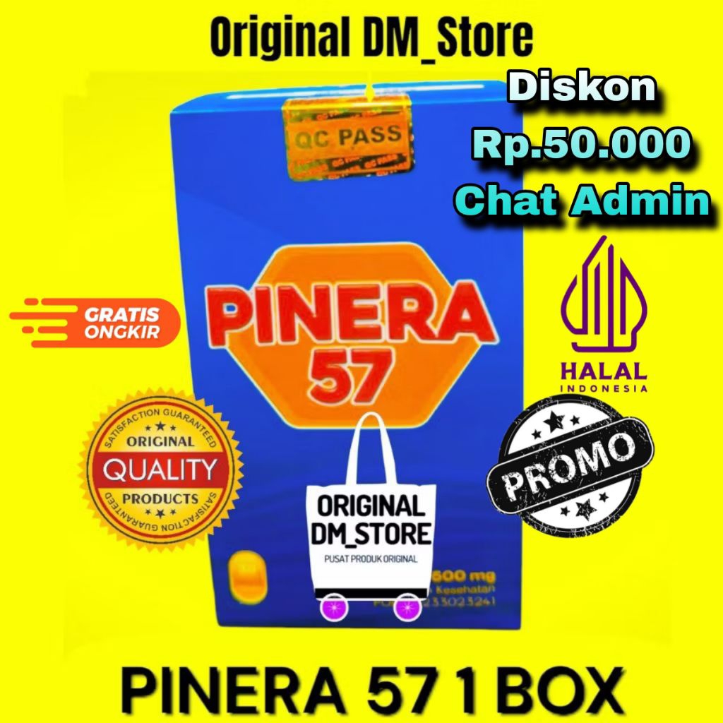 Pinera57 100% ORIGINAL 1 Box OBAT STROKE KOLESTEROL JANTUNG ASAM URAT PINERA 57 ASLI Original