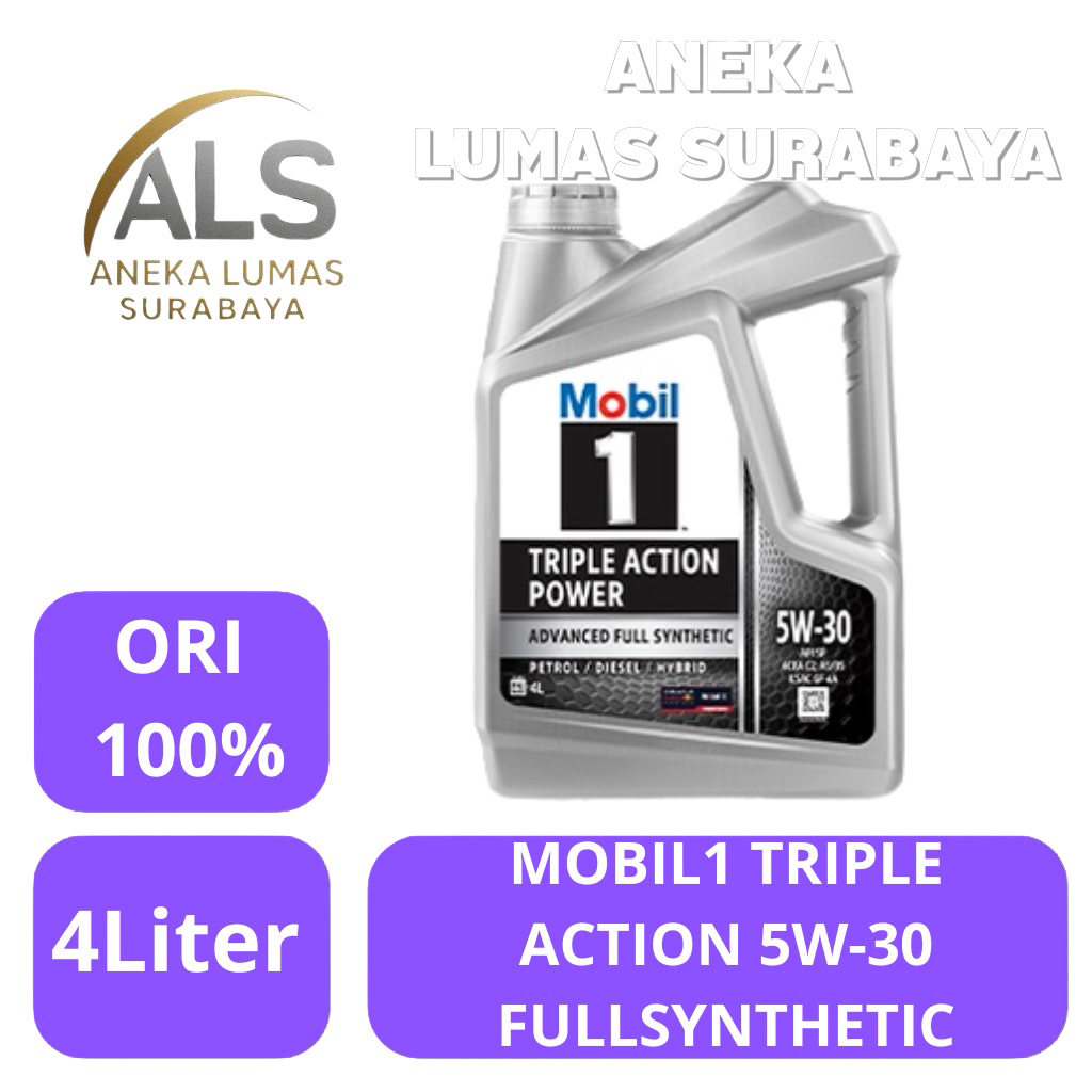 Mobil1 Triple Action Power 5W-30 Fullsynthetic 4L / Oli Mesin Mobil 1 5W-30 Original