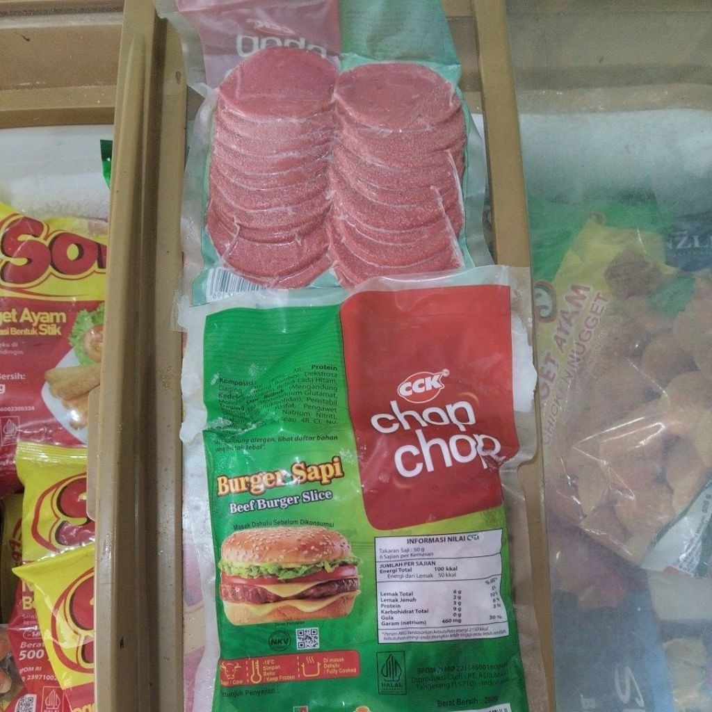 burger sapi // beef burger slice // chop chop isi 20
