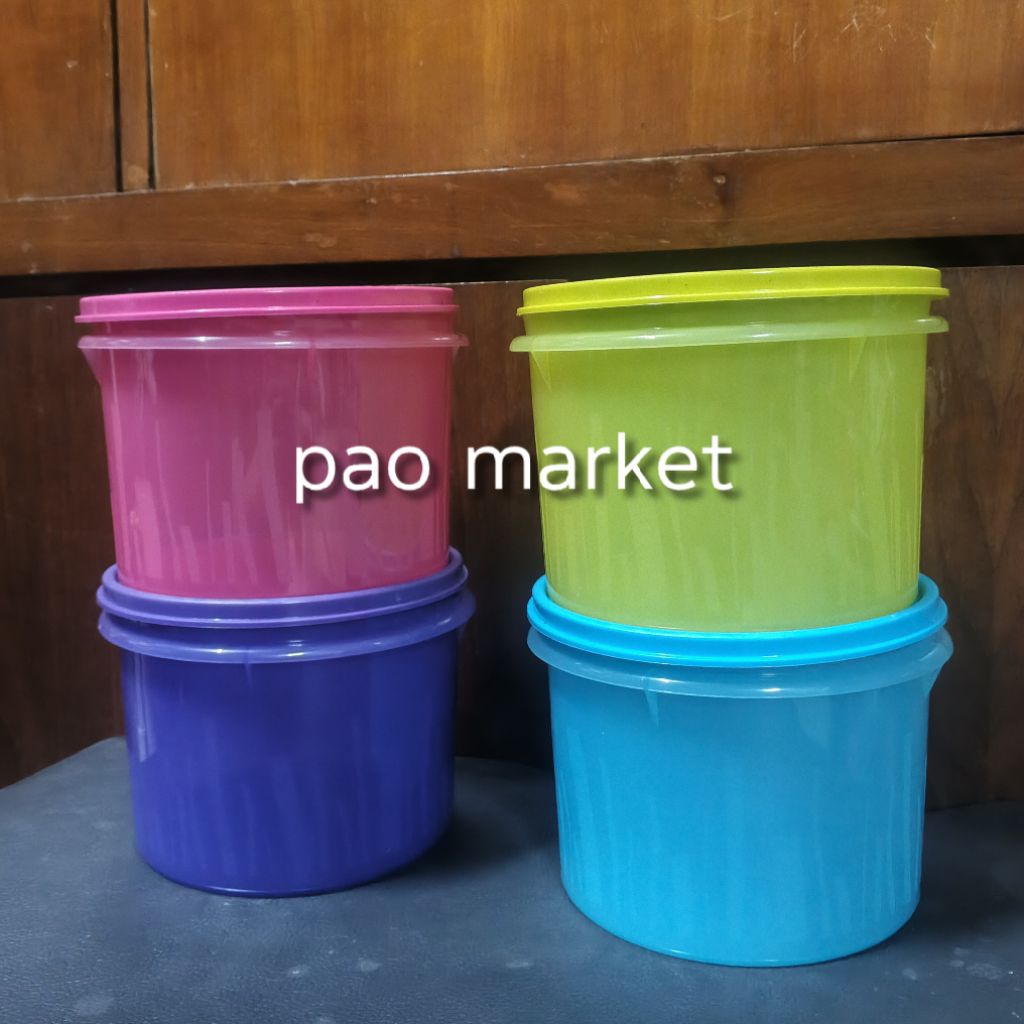tupperware texture canister small 1.1 liter - 1 set isi 4 - toples - kotak bekal - tempat makan - ra
