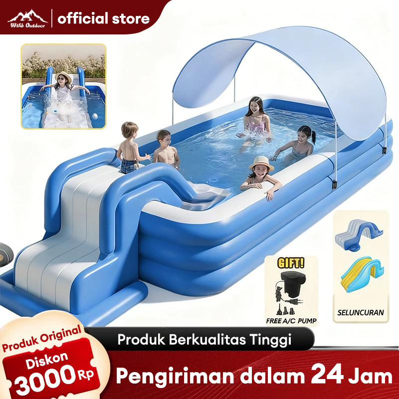 Kolam Renang Anak Jumbo 3Rings Kolam Renang WTHB Outdoor Keluarga Tiup Besar Family Inflatable Swimm