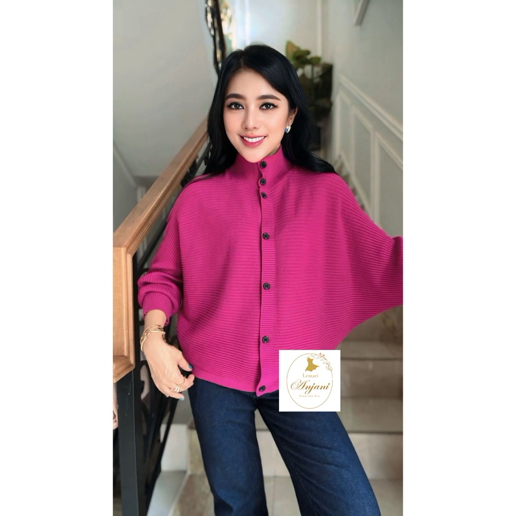 anjani knit batwing, top rajut kalong, knit kalong, top knit batwing