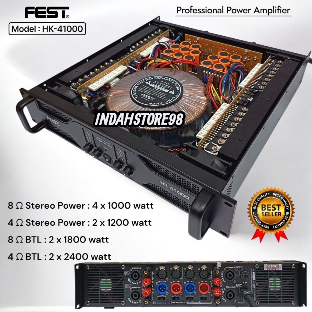 Power Fest HK41000 Original Power 4 Channel Fest HK 41000
