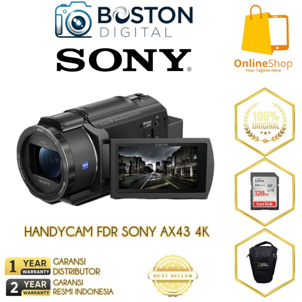 HANDYCAM FDR SONY AX43 4K / CAMCORDER HANDYCAM SONY FDR-AX43